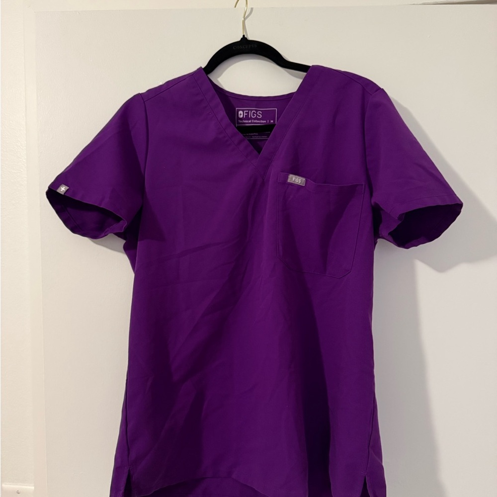 Figs Vivid Purple Scrub Top